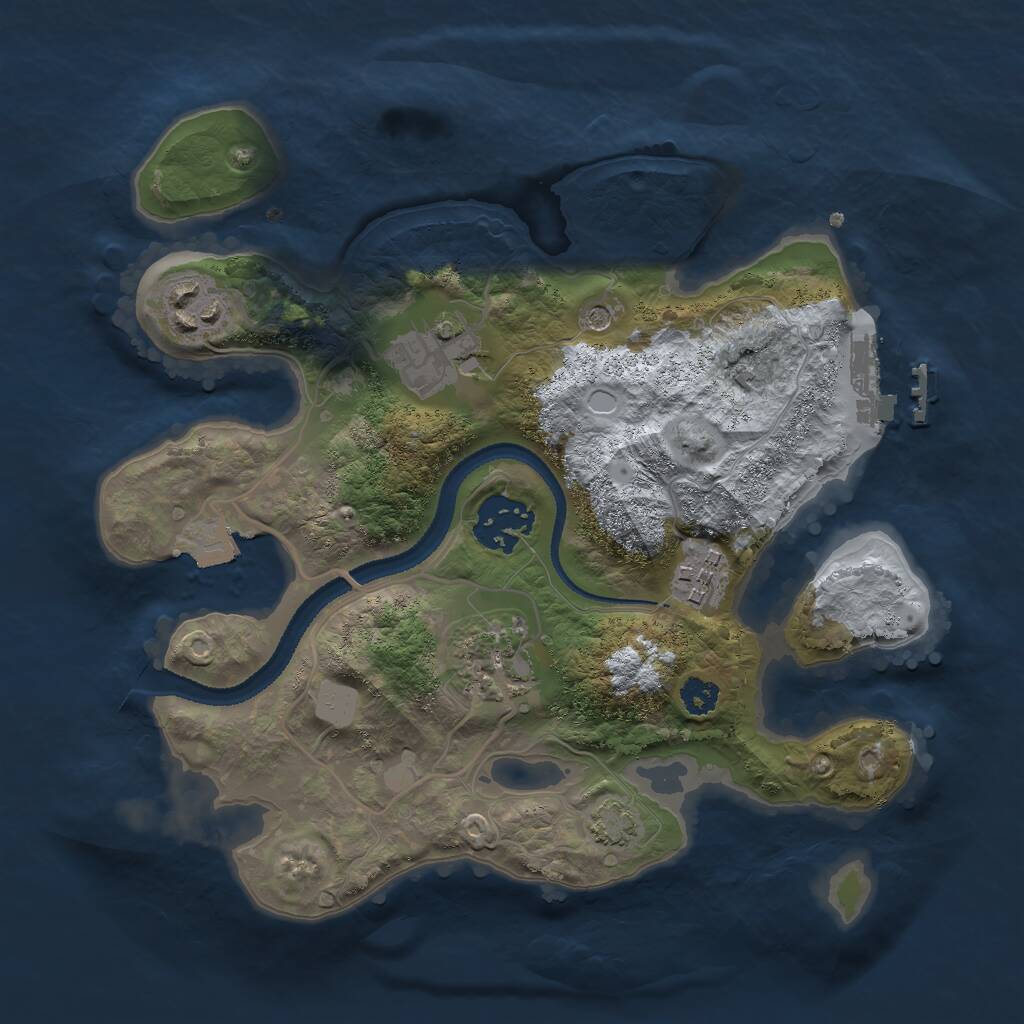 Rust Map: Procedural Map, Size: 2700, Seed: 41020972, 9 Monuments