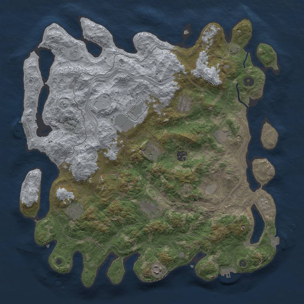 Rust Map: Procedural Map, Size: 4400, Seed: 69767807, 17 Monuments