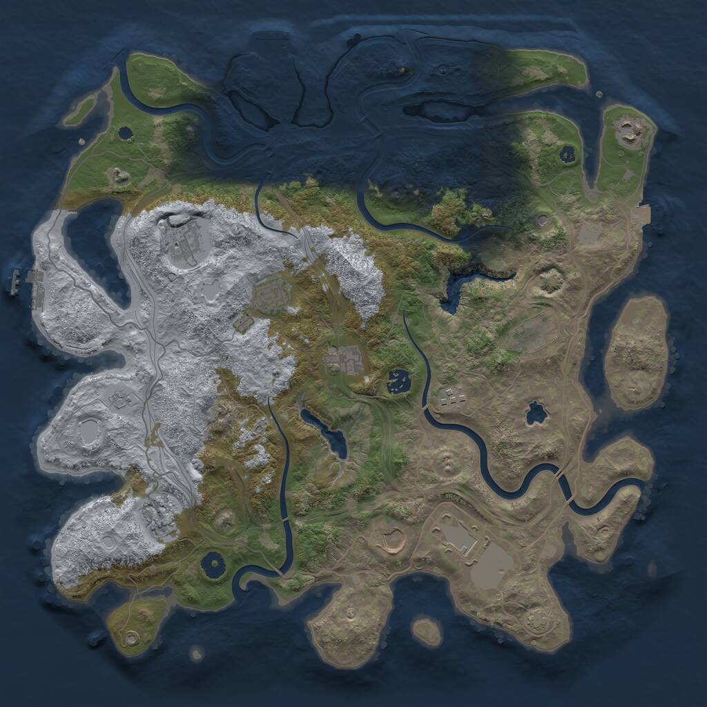Rust Map: Procedural Map, Size: 4250, Seed: 41349046, 16 Monuments
