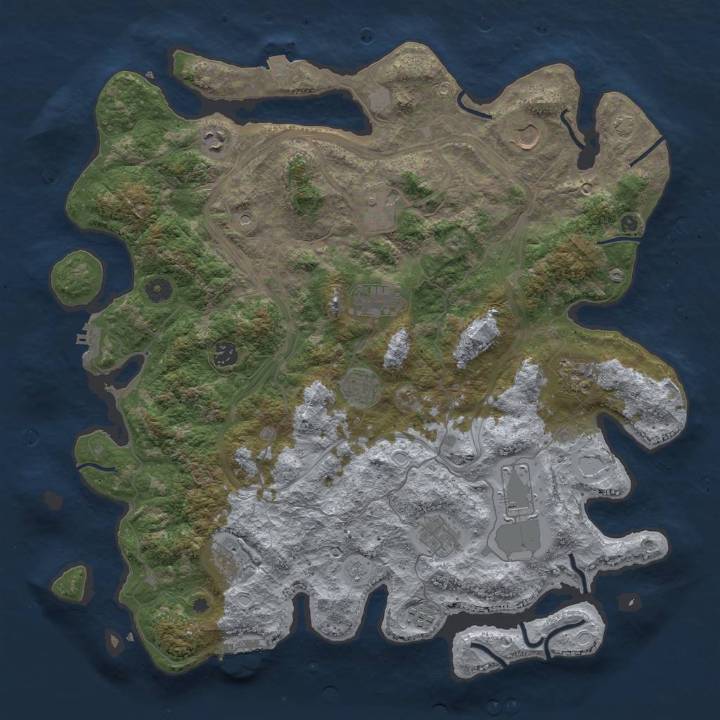Rust Map: Procedural Map, Size: 4300, Seed: 26099048, 19 Monuments
