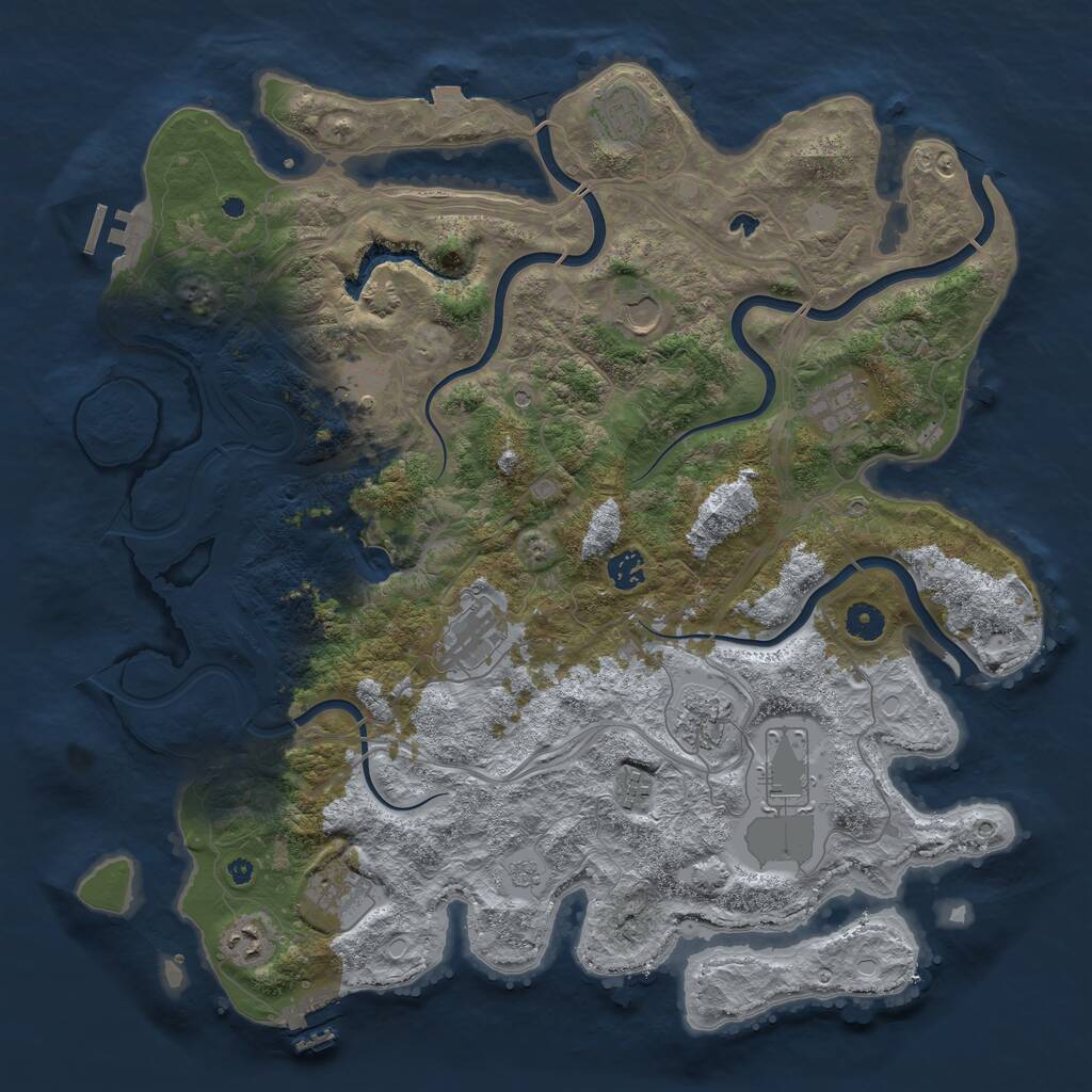 Rust Map: Procedural Map, Size: 4300, Seed: 26099048, 17 Monuments