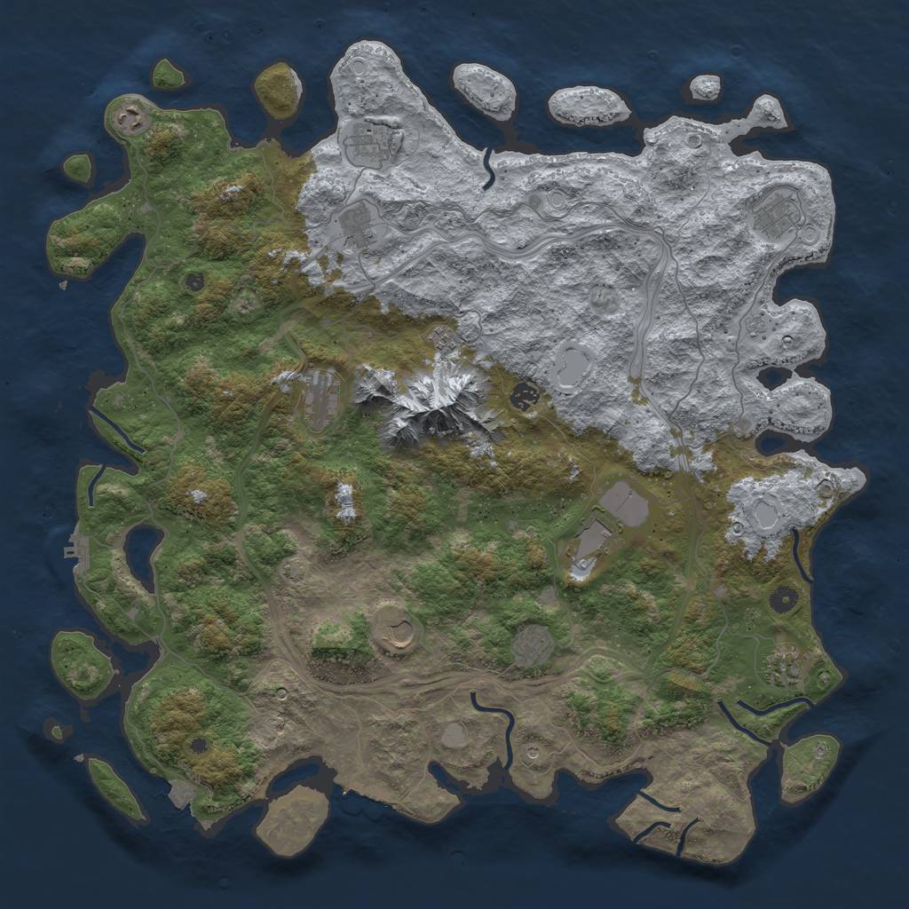 Rust Map: Procedural Map, Size: 5000, Seed: 1976886663, 19 Monuments
