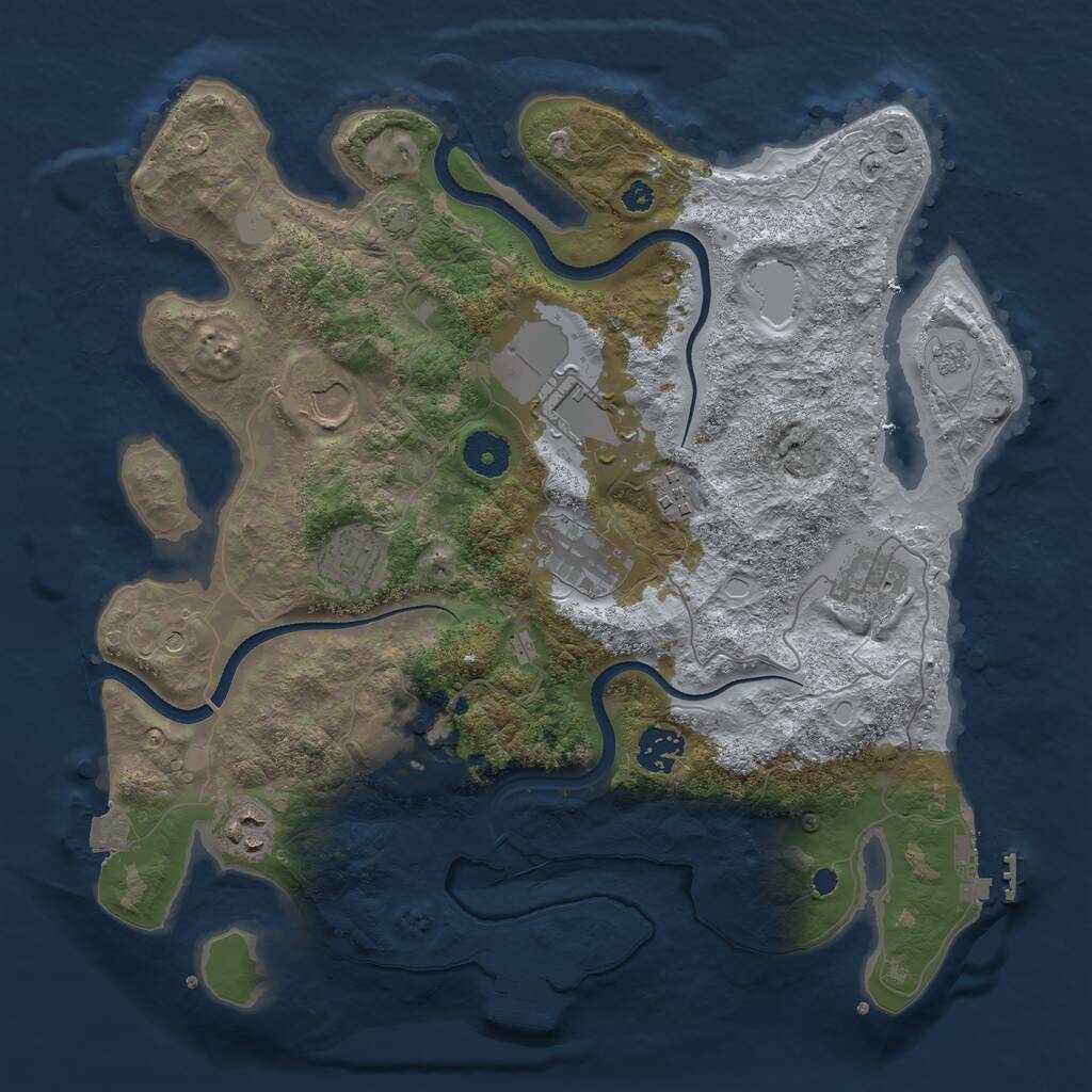 Rust Map: Procedural Map, Size: 3550, Seed: 8575230, 15 Monuments