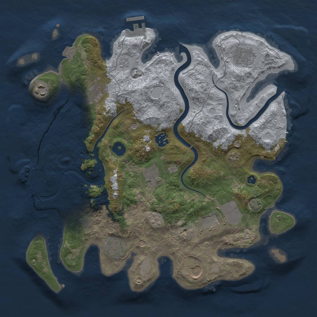 Rust Map: Procedural Map, Size: 3550, Seed: 62698221, 15 Monuments