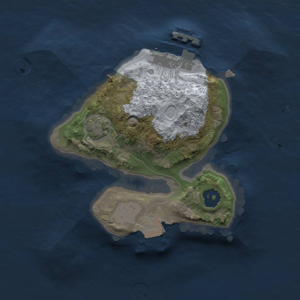 Rust Map: Procedural Map, Size: 1650, Seed: 55533, 3 Monuments