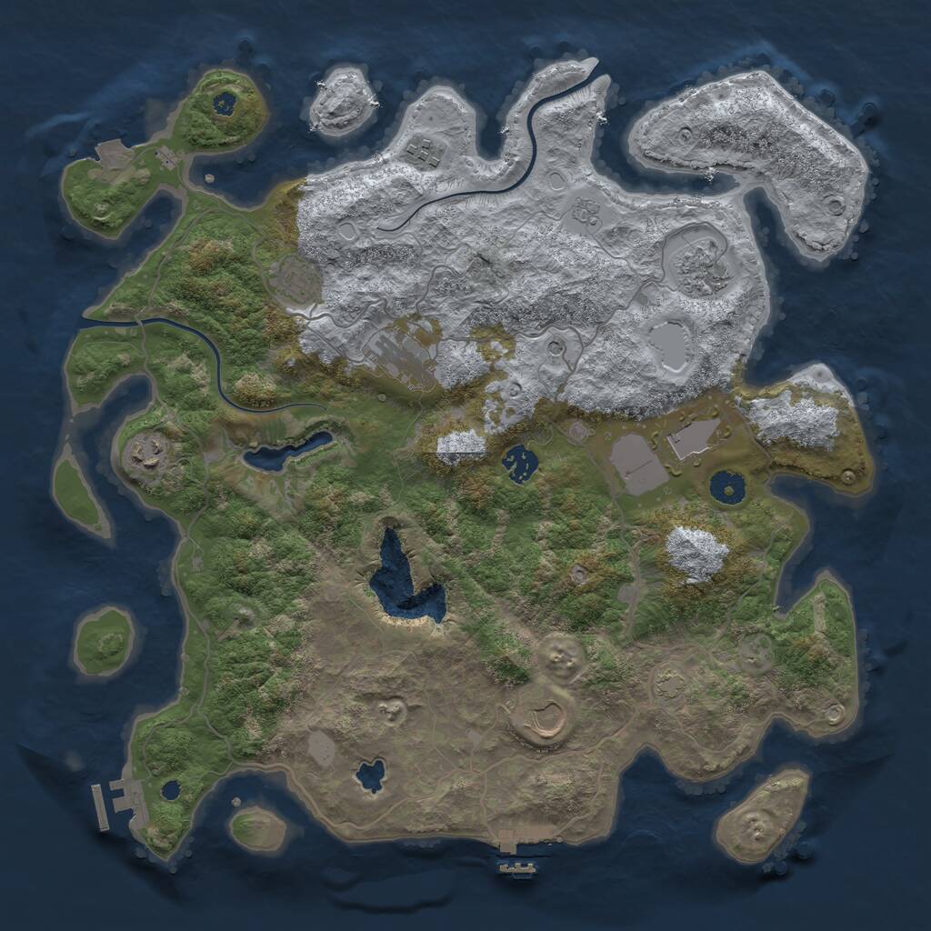 Rust Map: Procedural Map, Size: 4000, Seed: 625105617, 14 Monuments