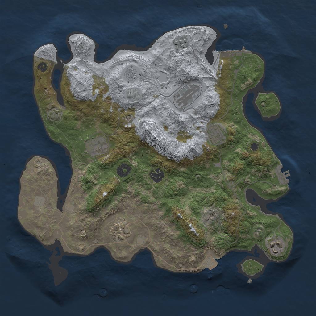 Rust Map: Procedural Map, Size: 3400, Seed: 18175919, 15 Monuments