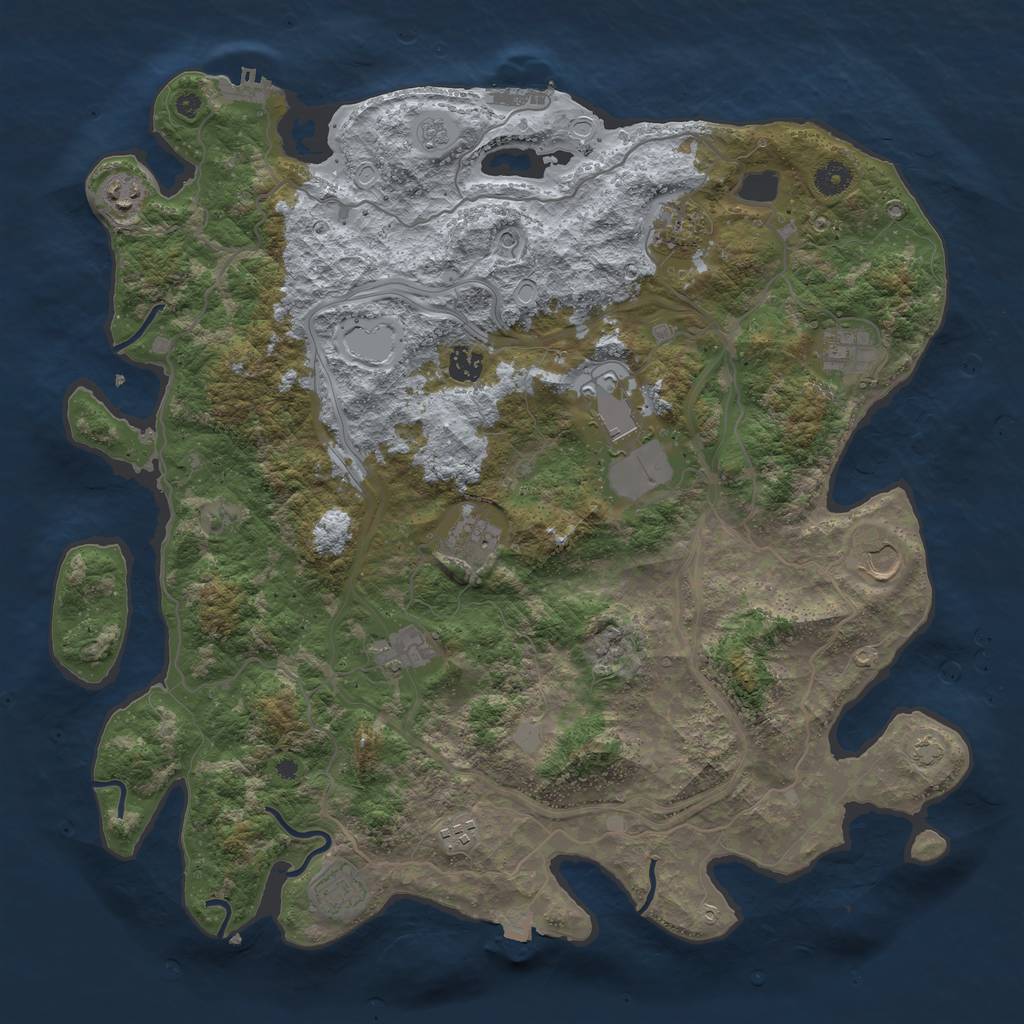 Rust Map: Procedural Map, Size: 4300, Seed: 1356005, 18 Monuments