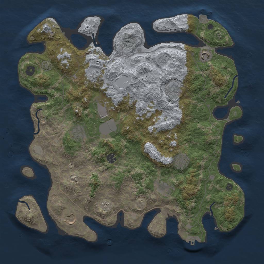 Rust Map: Procedural Map, Size: 4000, Seed: 4016, 17 Monuments