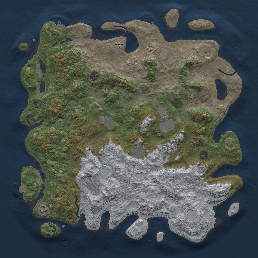 Rust Map: Procedural Map, Size: 4500, Seed: 1682770292, 17 Monuments