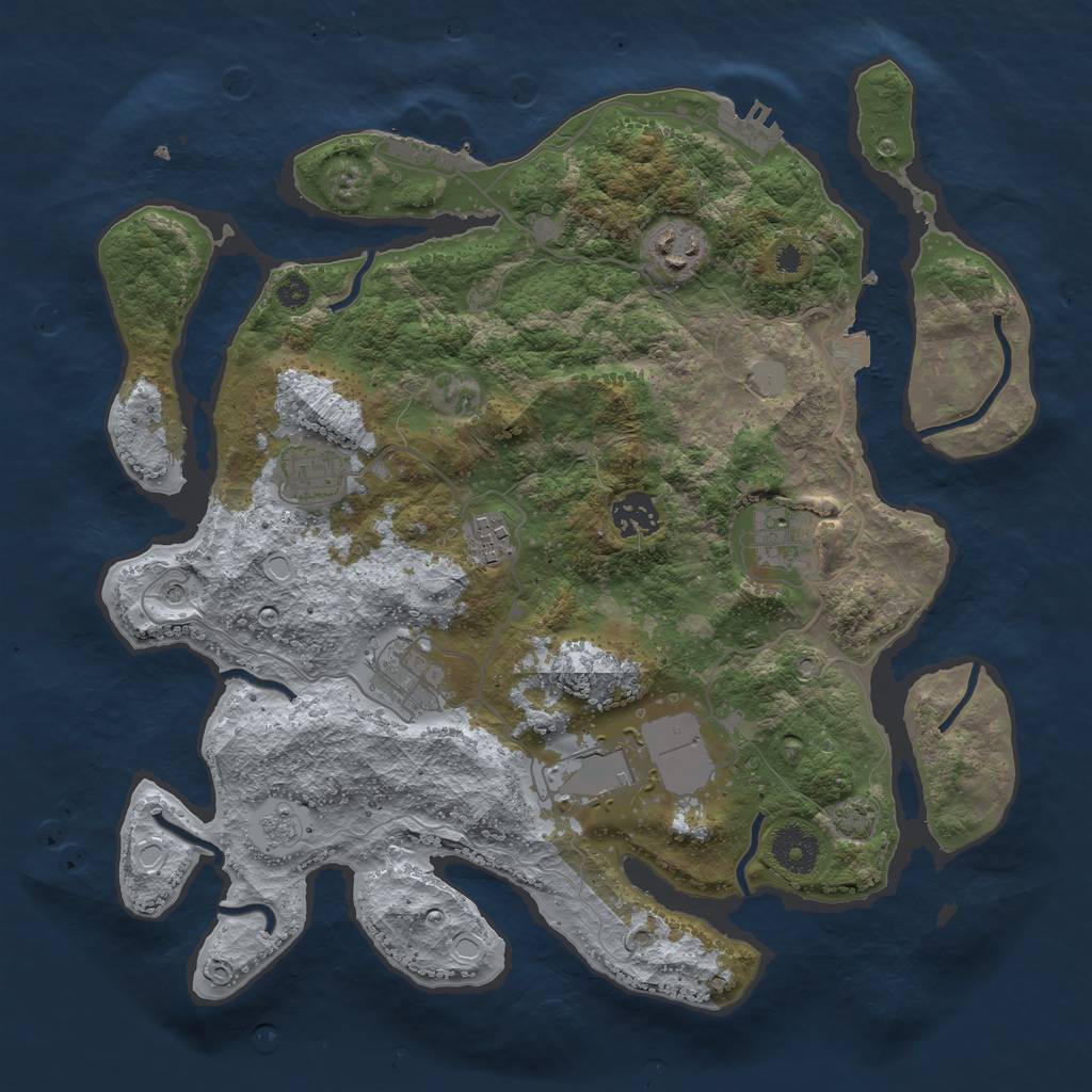 Rust Map: Procedural Map, Size: 3500, Seed: 30061801, 15 Monuments