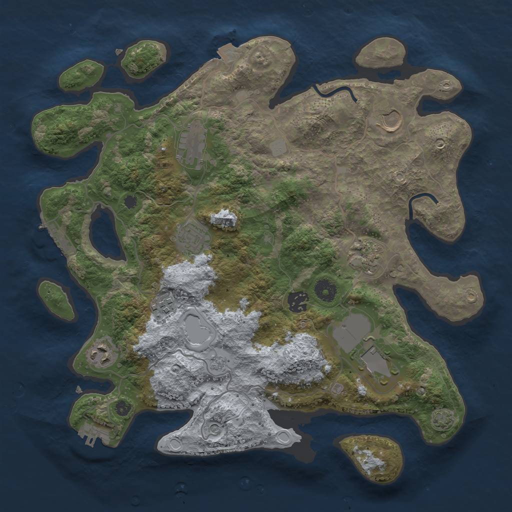 Rust Map: Procedural Map, Size: 3500, Seed: 1441687972, 16 Monuments