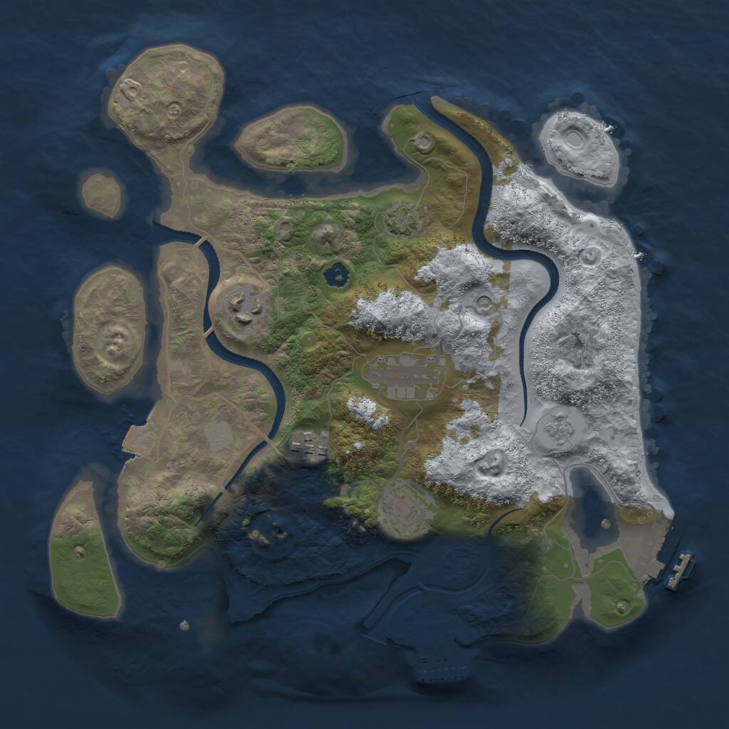 Rust Map: Procedural Map, Size: 3000, Seed: 390444567, 10 Monuments