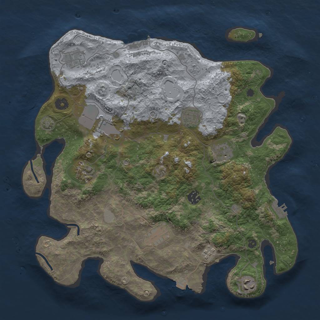 Rust Map: Procedural Map, Size: 3650, Seed: 28660451, 17 Monuments