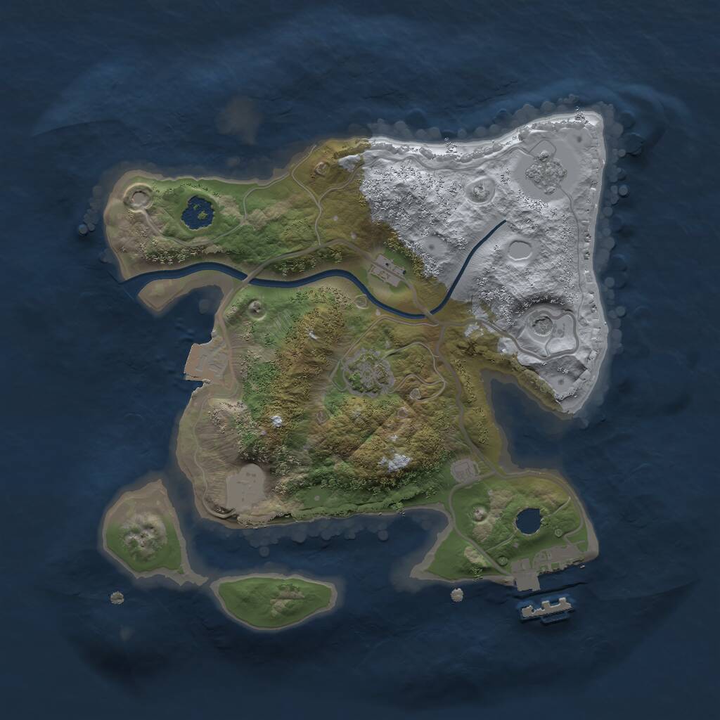 Rust Map: Procedural Map, Size: 2250, Seed: 2013912106, 5 Monuments