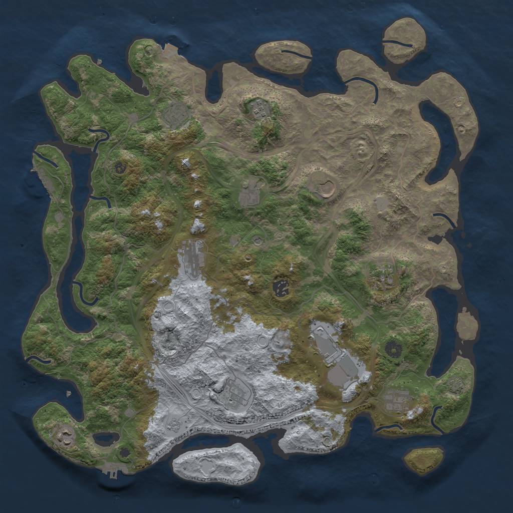 Rust Map: Procedural Map, Size: 4400, Seed: 23224034, 19 Monuments