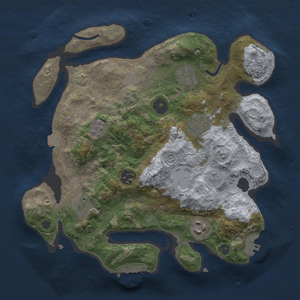 Rust Map: Procedural Map, Size: 3000, Seed: 25962, 14 Monuments