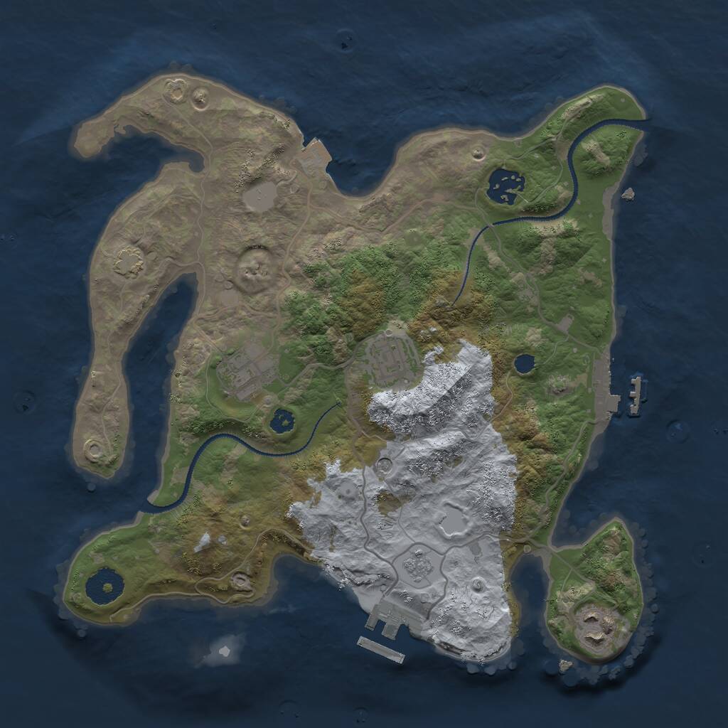Rust Map: Procedural Map, Size: 3000, Seed: 18010, 10 Monuments