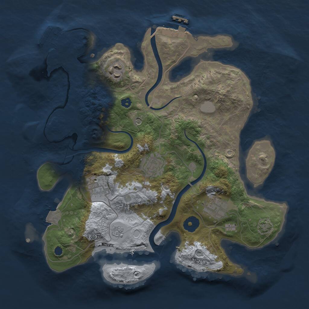 Rust Map: Procedural Map, Size: 3000, Seed: 304024625, 10 Monuments