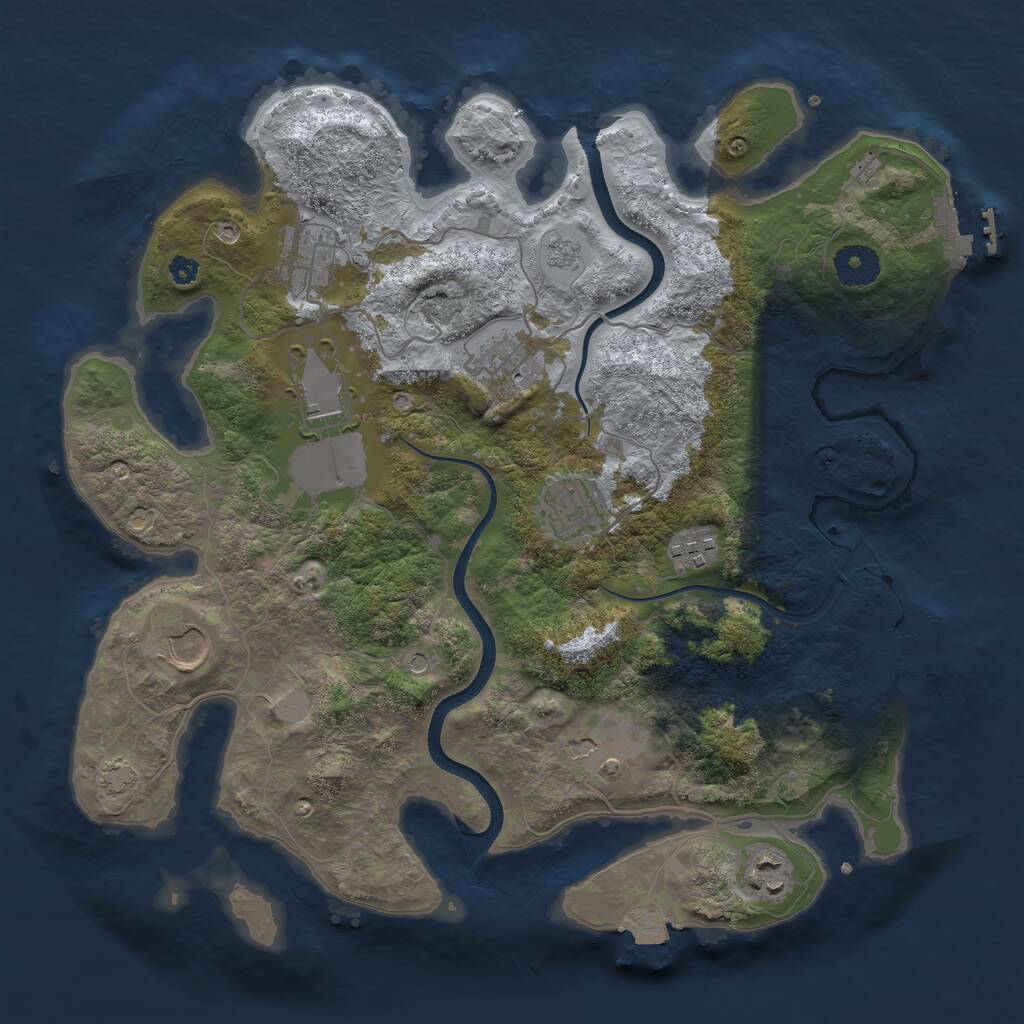 Rust Map: Procedural Map, Size: 3500, Seed: 89983531, 14 Monuments