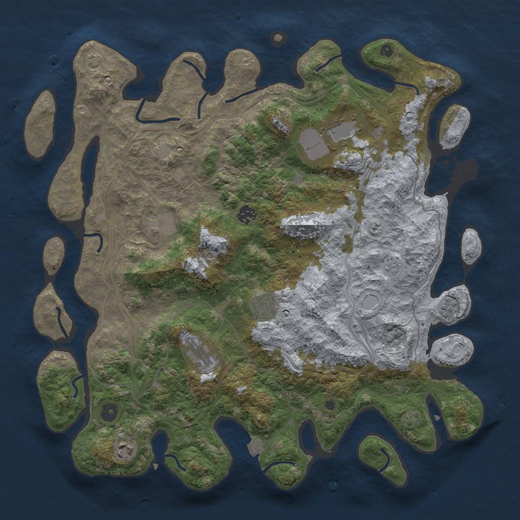 Rust Map: Procedural Map, Size: 4300, Seed: 15102023, 13 Monuments