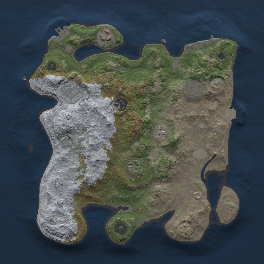Rust Map: Procedural Map, Size: 3000, Seed: 1661522263, 13 Monuments