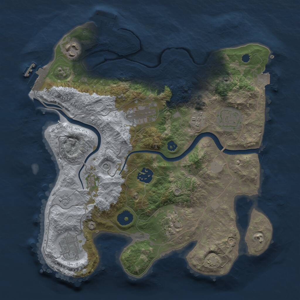 Rust Map: Procedural Map, Size: 3000, Seed: 1661522263, 13 Monuments