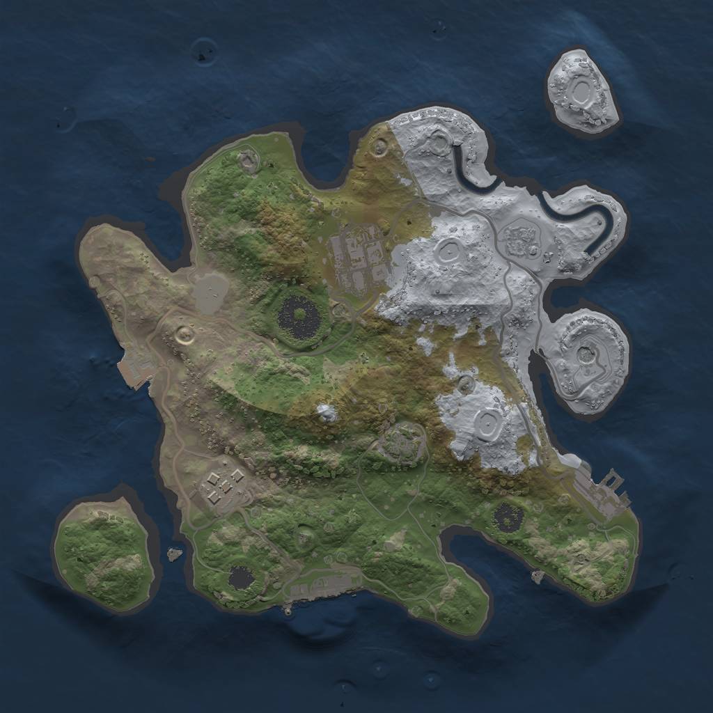 Rust Map: Procedural Map, Size: 2500, Seed: 1589798733, 10 Monuments