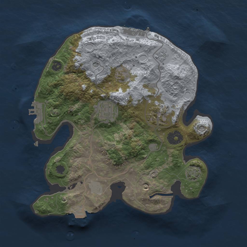 Rust Map: Procedural Map, Size: 2500, Seed: 459679020, 10 Monuments
