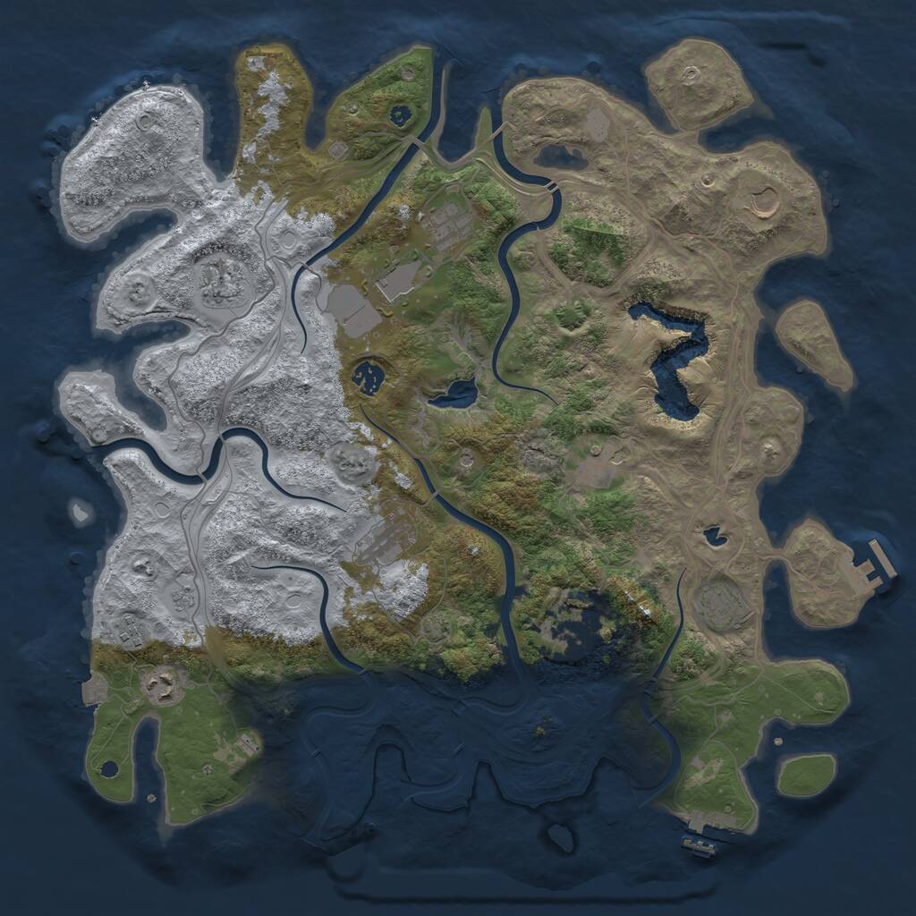 Rust Map: Procedural Map, Size: 4400, Seed: 98475749, 17 Monuments