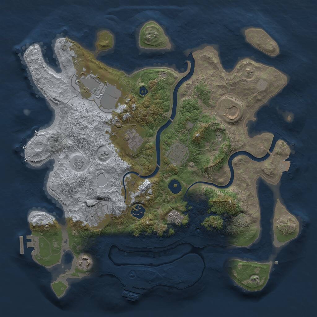 Rust Map: Procedural Map, Size: 3550, Seed: 85235842, 14 Monuments