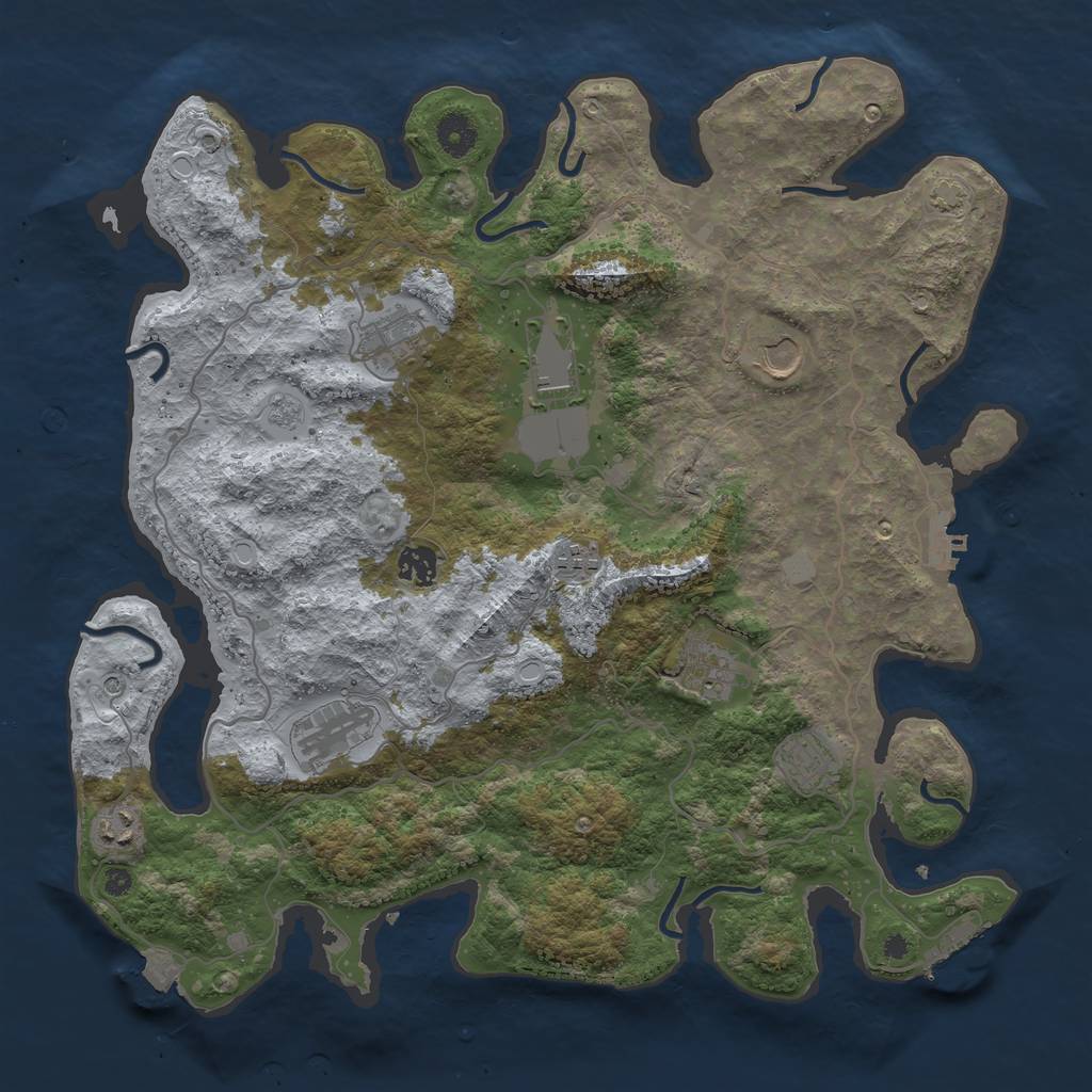 Rust Map: Procedural Map, Size: 4000, Seed: 7589298, 17 Monuments