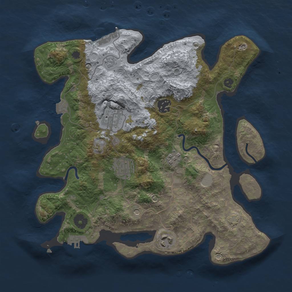 Rust Map: Procedural Map, Size: 3125, Seed: 951852, 13 Monuments
