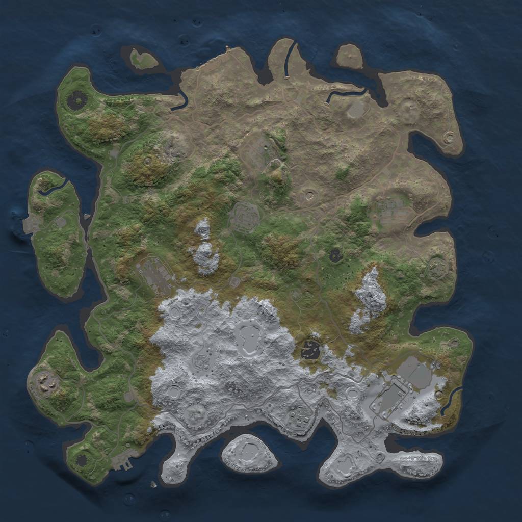 Rust Map: Procedural Map, Size: 4000, Seed: 65871062, 16 Monuments