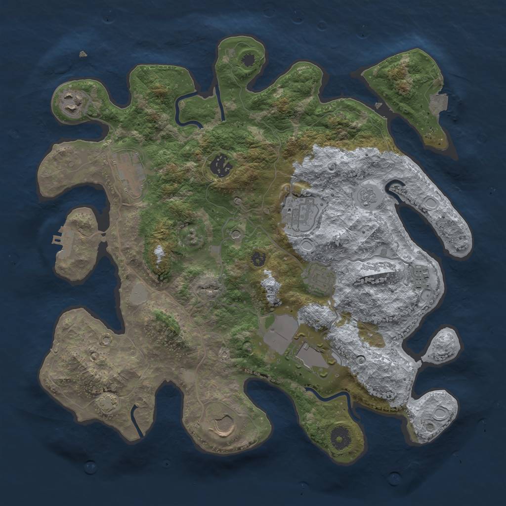 Rust Map: Procedural Map, Size: 3500, Seed: 171970963, 15 Monuments
