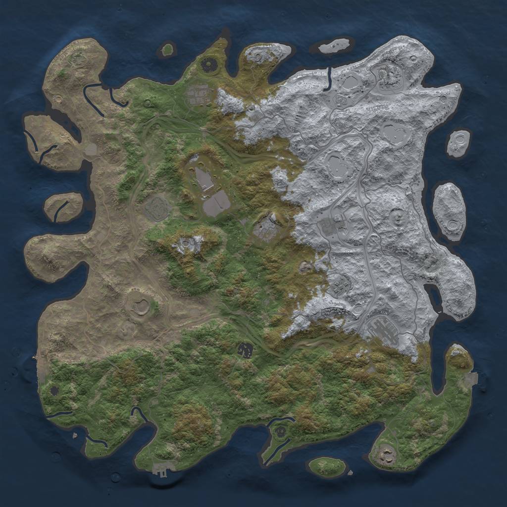 Rust Map: Procedural Map, Size: 4800, Seed: 596386681, 19 Monuments