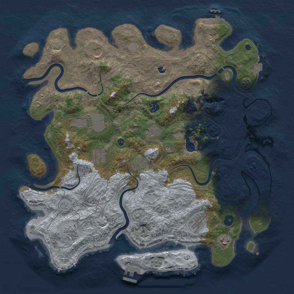 Rust Map: Procedural Map, Size: 4250, Seed: 7805324, 16 Monuments