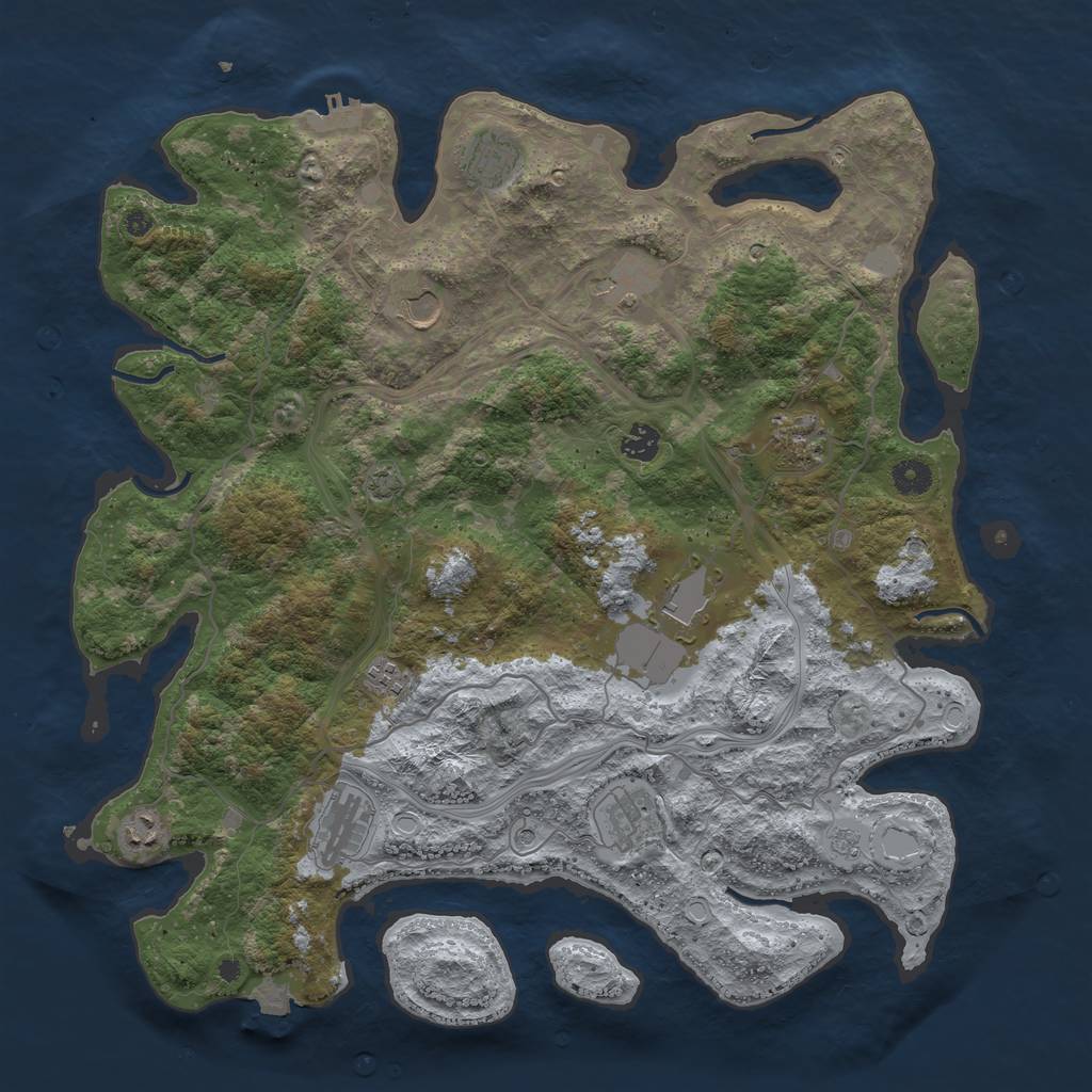 Rust Map: Procedural Map, Size: 4300, Seed: 3173517, 17 Monuments