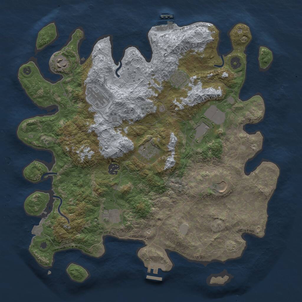 Rust Map: Procedural Map, Size: 3900, Seed: 68261268, 15 Monuments