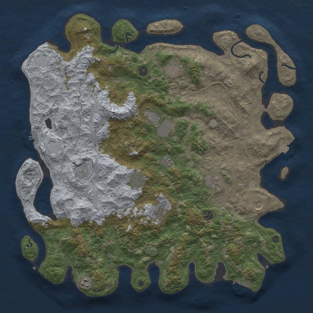 Rust Map: Procedural Map, Size: 4800, Seed: 1726742006, 18 Monuments