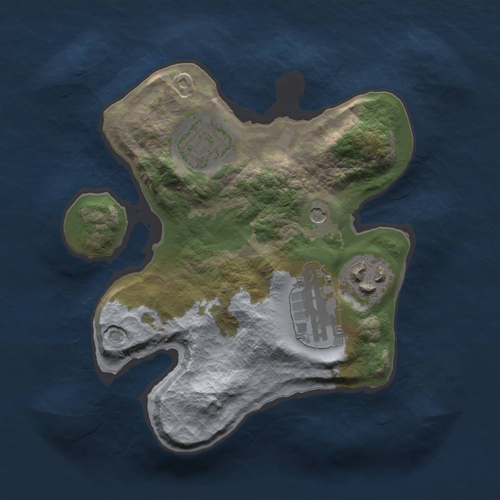 Rust Map: Barren, Size: 1999, Seed: 2467341, 6 Monuments