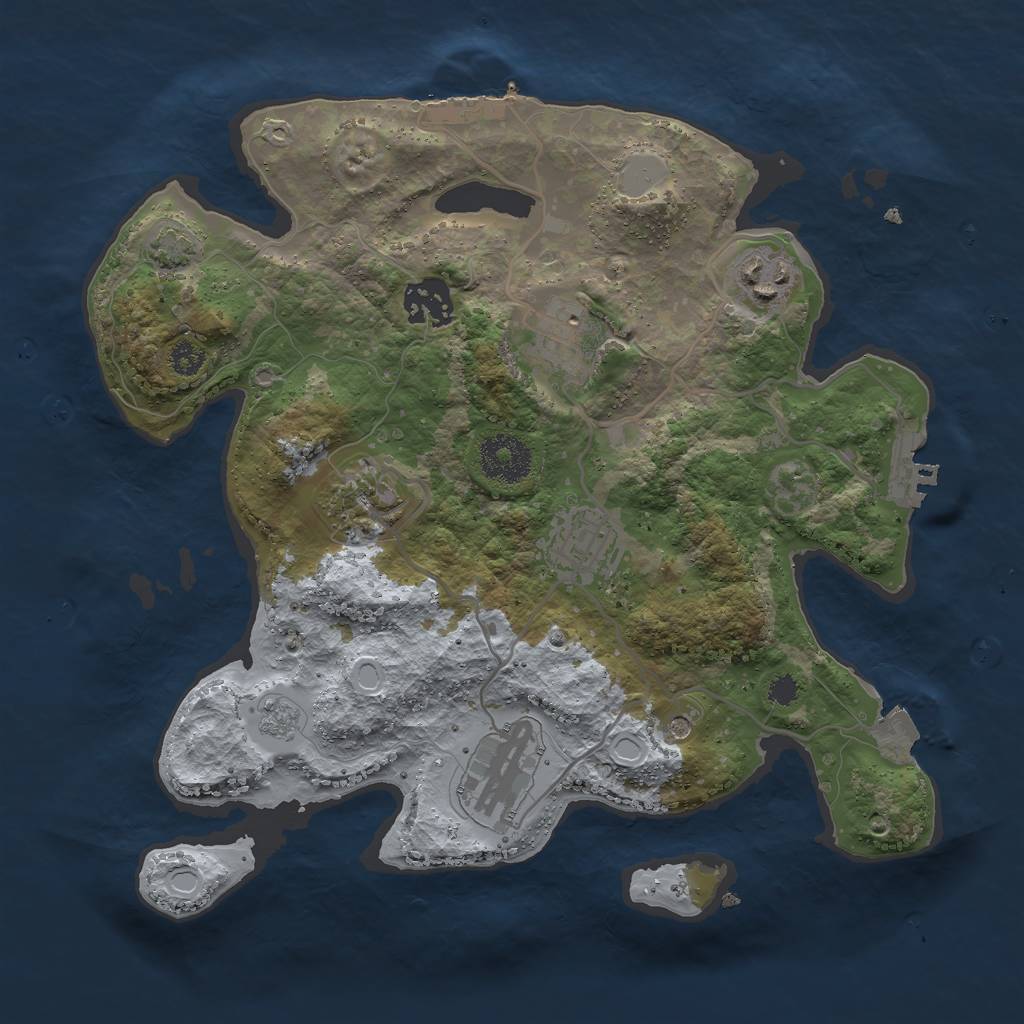 Rust Map: Procedural Map, Size: 3000, Seed: 1084687586, 14 Monuments