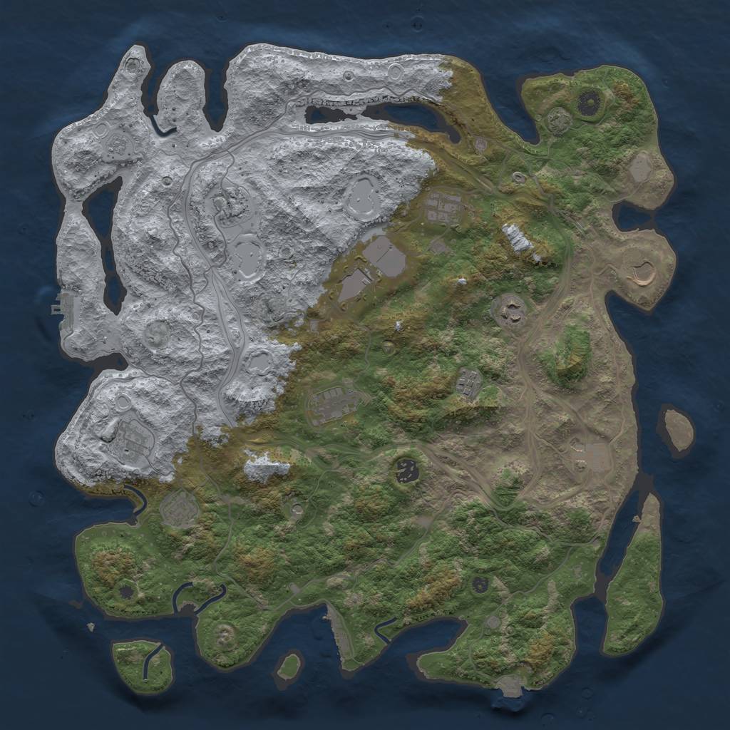 Rust Map: Procedural Map, Size: 4500, Seed: 436932598, 19 Monuments