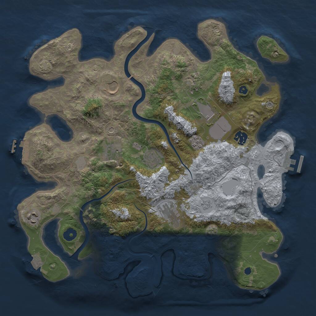 Rust Map: Procedural Map, Size: 3650, Seed: 79834795, 15 Monuments