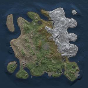 Thumbnail Rust Map: Procedural Map, Size: 3000, Seed: 534139169, 14 Monuments