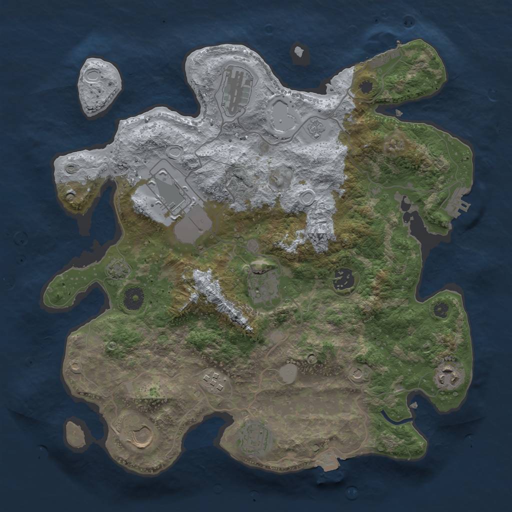 Rust Map: Procedural Map, Size: 3500, Seed: 20231015, 16 Monuments