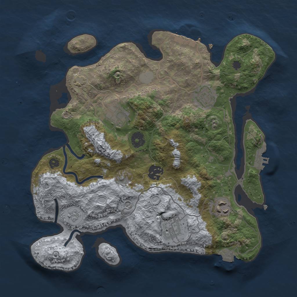Rust Map: Procedural Map, Size: 3000, Seed: 248631254, 13 Monuments