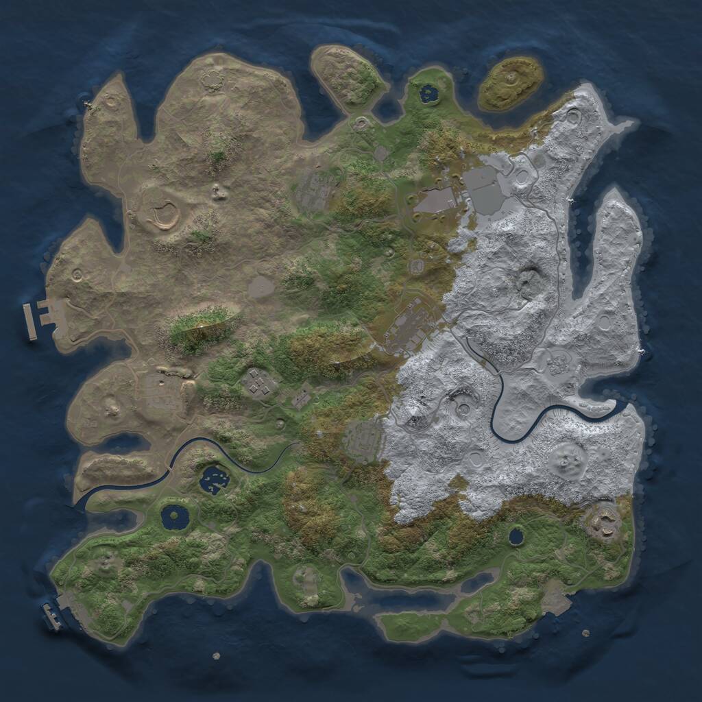 Rust Map: Procedural Map, Size: 3850, Seed: 23481848, 15 Monuments