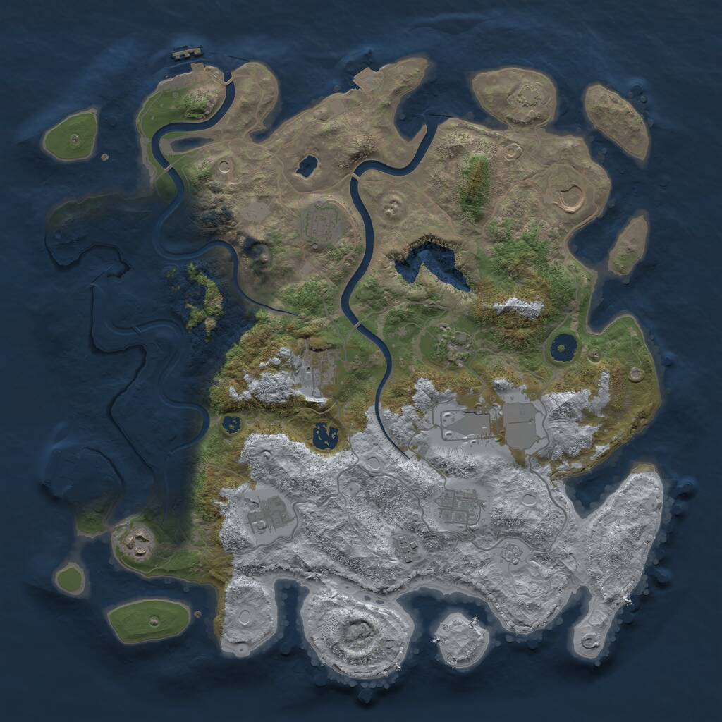 Rust Map: Procedural Map, Size: 4000, Seed: 70655396, 16 Monuments