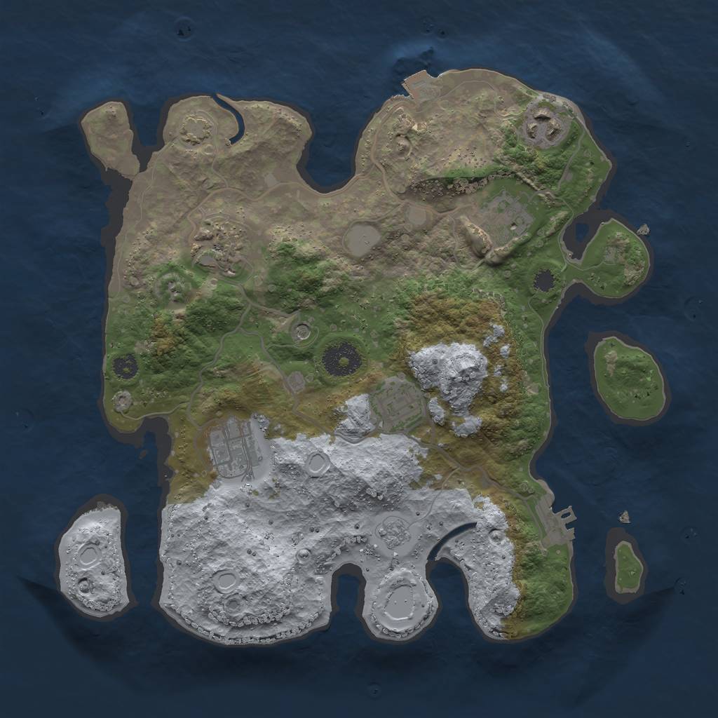 Rust Map: Procedural Map, Size: 3000, Seed: 14196, 12 Monuments